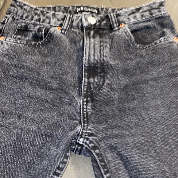 Zara Size 2 High Rise Faded Black Distress Denim Jeans - Picture 13 of 13